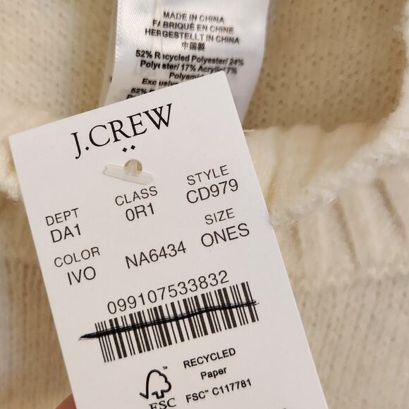 NWT J. Crew Dolman Sweater Poncho Ivory One Size - Picture 9 of 10
